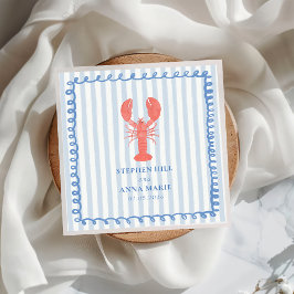 Lobster Rand Nautical Bröllop Napkin Pappersservett