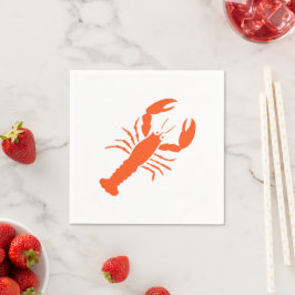 Lobster red orange vit söt roligt med modern grafi pappersservett
