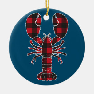 Lobster Red Play Buffalo Matching Pajama-familjen Julgransprydnad Keramik