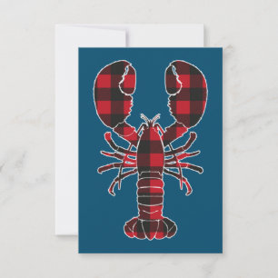 Lobster Red Play Buffalo Matching Pajama-familjen Tack Kort