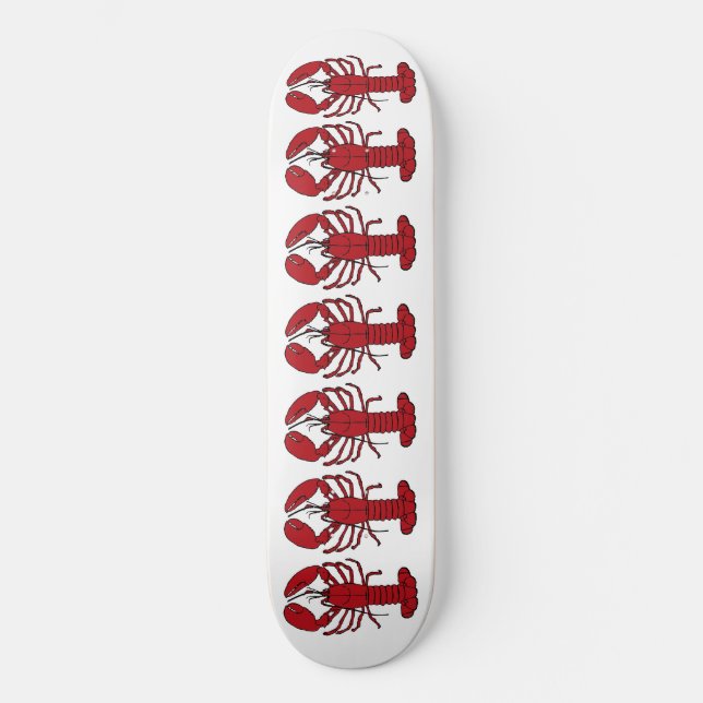 Lobster röd vit Anpassningsbar Skal bred Skateboard Bräda 19,5 Cm (Framsida)