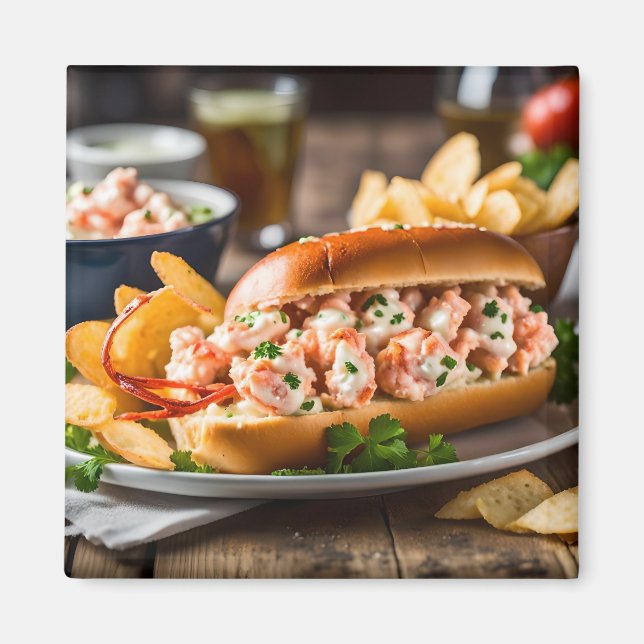 Lobster Roll And Potato Chips Magnet (Framsidan)