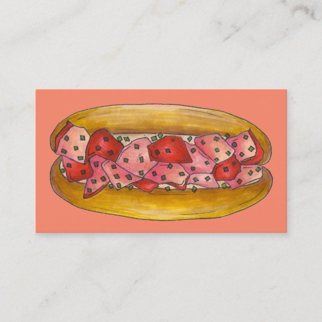 Lobster Roll Sandwich Maine Food Seafood Beach Visitkort (Framsida)