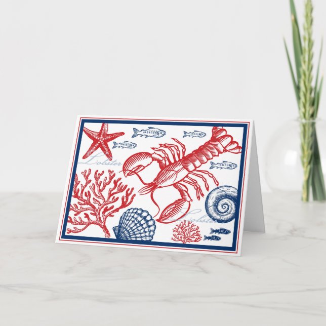 Lobster & Sea Life Card Kort (Framsida)