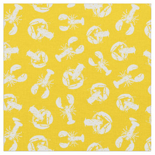 Lobster Seafood Gult White Coastal Tyg