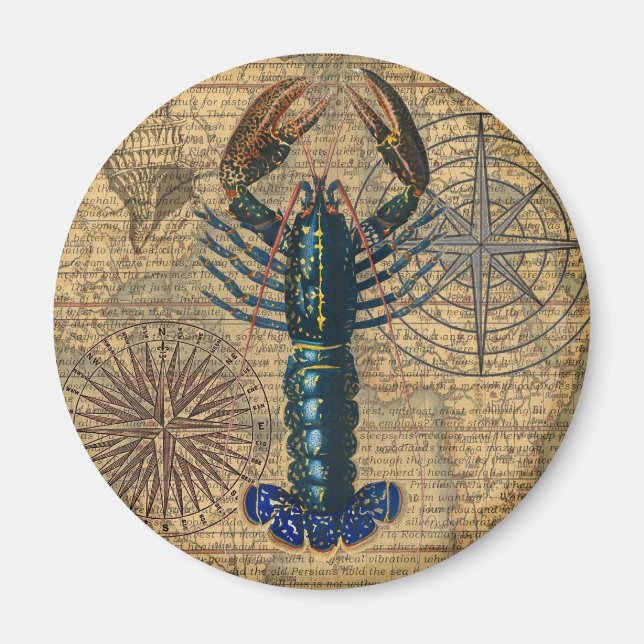Lobster Shellfish Seafood Maine Classic Ocean Magnet (Framsidan)