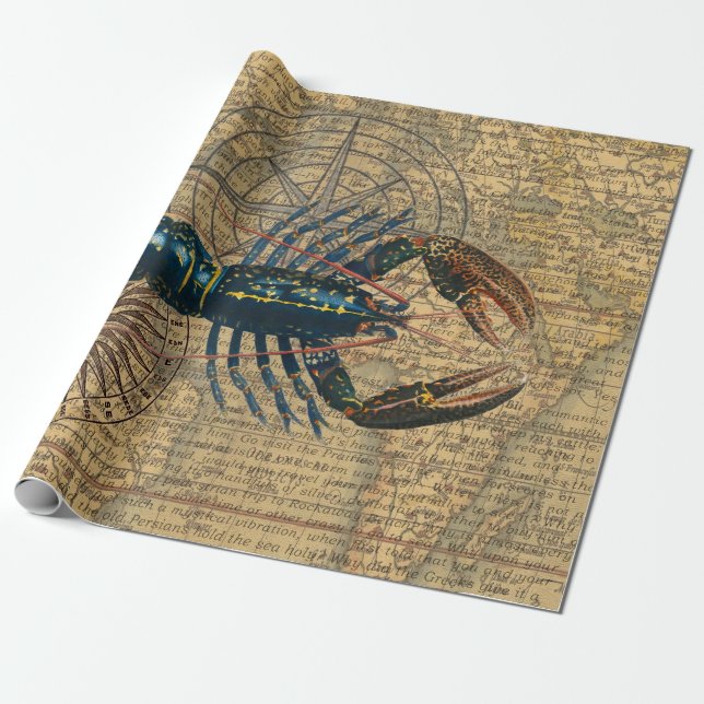 Lobster Shellfish Seafood Maine Classic Ocean Presentpapper (Utrullad)