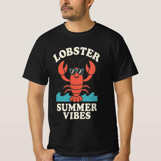 Lobster Summer Vibes – Cute Coastal Crab T Shirt (Framsida)