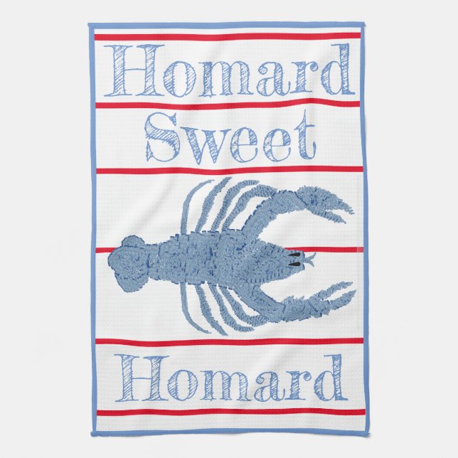 Lobster Topiary Ginger Burk Pickleball Decor Kökshandduk (Vertikal)