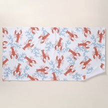 Lobster Toss Beach Towel