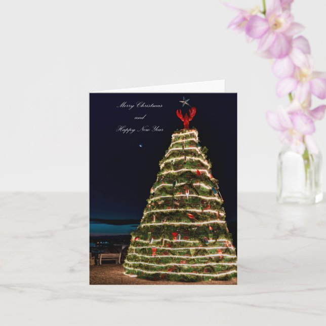 Lobster Trap Christmas Tree 2021 Holiday Greeting  Kort (Orkide)