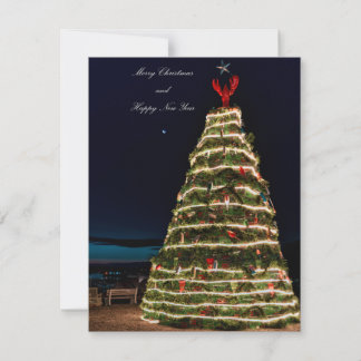 Lobster Trap Christmas Tree Flat Holiday Card Julkort