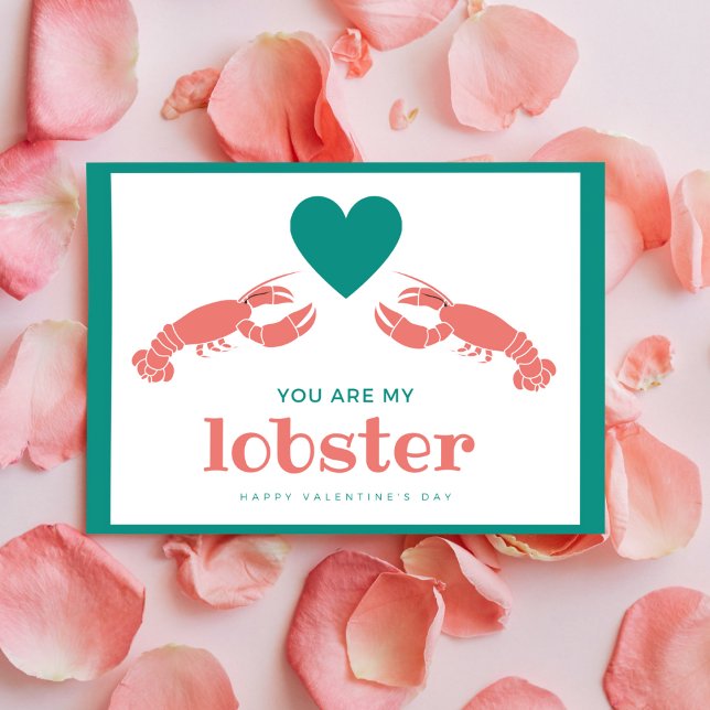 Lobster Valentindagen Helg Vykort (Skapare uppladdad)