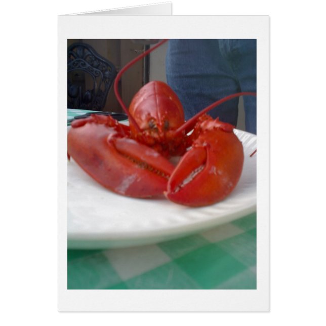 **LOBSTER** VALKAR TILL EN RESTURANT HÄLSNINGSKORT (Framsidan)