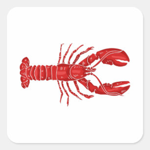Lobster Vector Fyrkantigt Klistermärke