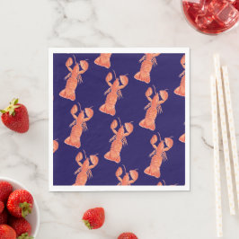 Lobster Watercolor Pattern Wedding Pappersservett