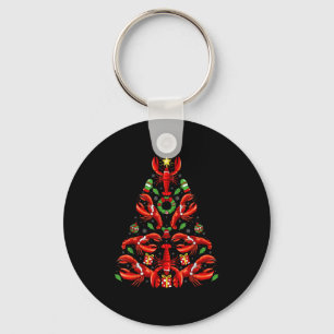 Lobster Xmas Dekoration Santa Hatt Lobster Jul Nyckelring