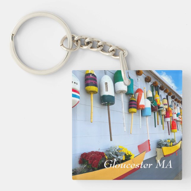 Lobsterbojar på ett byggnad i Gloucester MORSA (Framsidan)