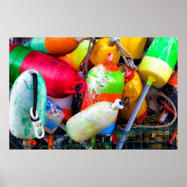 Lobsterbojar vid Bass Harbour Poster (Framsidan)