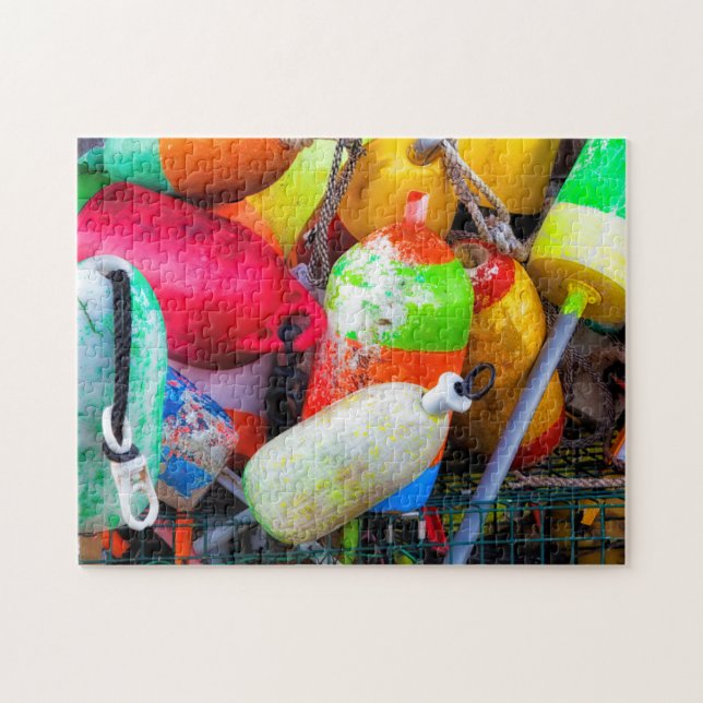 Lobsterbojar vid Bass Harbour Pussel (Horisontell)