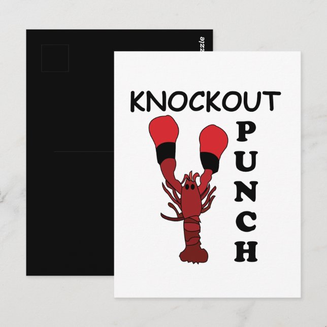 Lobsterboxning Knockout-slag  Vykort (Fram/baksida)