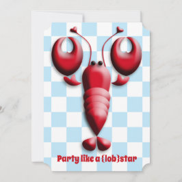 Lobsterfest Lobsterbake Cute Red Lobster Heart Inbjudningar