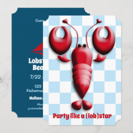 Lobsterfest Lobsterbake Cute Red Lobster Heart Inbjudningar