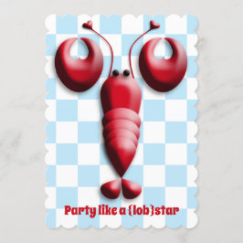 Lobsterfest Lobsterbake Cute Red Lobster Heart Inbjudningar
