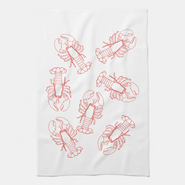 Lobsters Galore Tea Towel Kökshandduk (Vertikal)