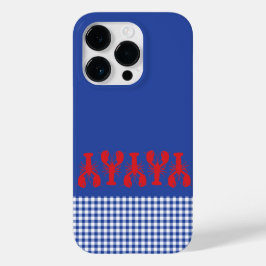 Lobsters Gingham Coastal Rött vitt blått Tech