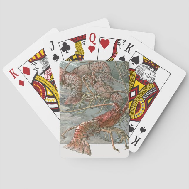 Lobsters i Oceanen, Vintage Art nouveau Kortlek (Baksidan)