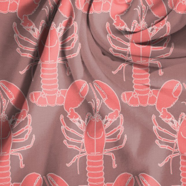 Lobsters på Mauve Patterned Craft Tyg (Skapare uppladdad)