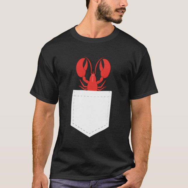 Lobsters Pocket Seafood Kräftor Lobster T Shirt (Framsida)