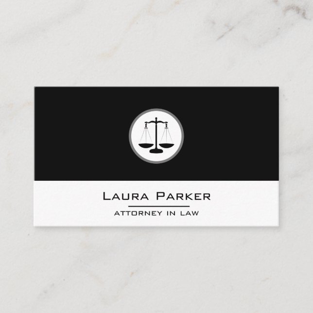 Loc Professionell Attorney at Law Classic Black Visitkort (Framsida)