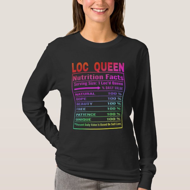 Loc Queen Nutrition Facts Locd Queen Locd Life T Shirt (Framsida)