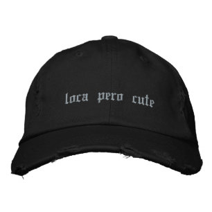 loca pero söt svart broderad keps