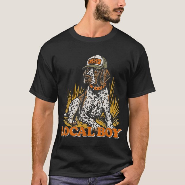 Local Boy Gsp German Shorthated Pointer Hunting D T Shirt (Framsida)