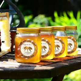 Local Honey Farm Apiary Small Business Food Label Runt Klistermärke