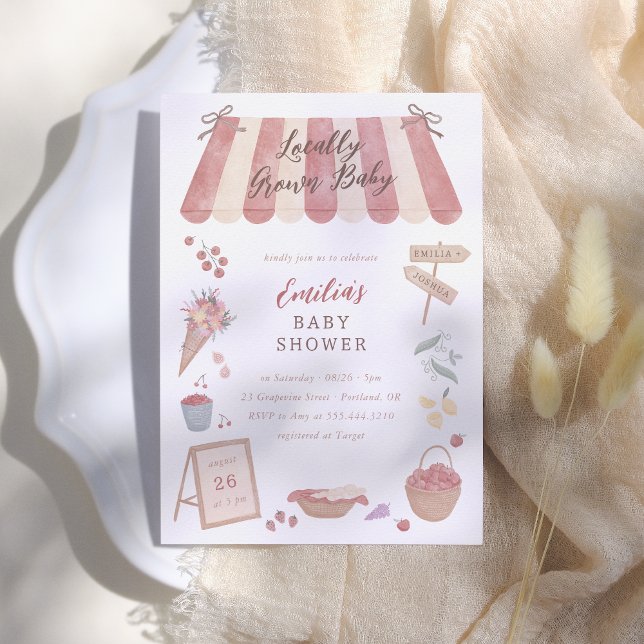 Locally Grown Baby Farmer's Market Baby Shower Inbjudningar (Skapare uppladdad)