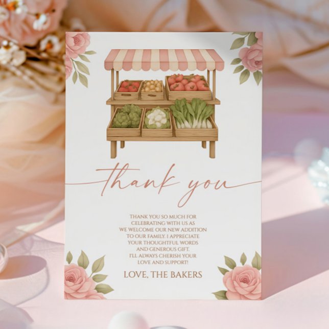 Locally Grown Baby Farmer's Market Baby Shower Tack Kort (Skapare uppladdad)