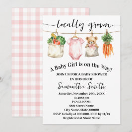 Locally Grown Baby Girl on the Way Baby Shower Inbjudningar