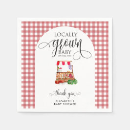 Locally Grown Baby Shower Carrots Gingham Pappersservett