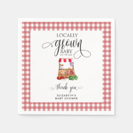 Locally Grown Baby Shower Carrots Gingham Pappersservett