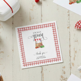 Locally Grown Baby Shower Carrots Gingham Pappersservett