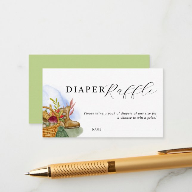 Locally Grown Baby Shower Diaper Raffle Tickets Tilläggskort (Fram/Back In Situ)