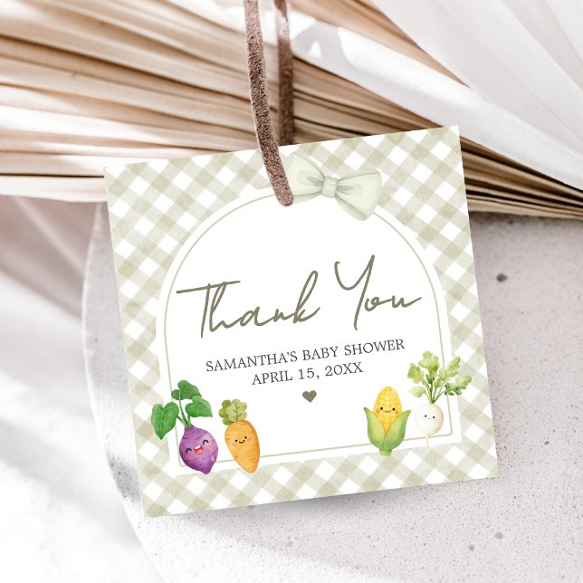 Locally Grown Baby Shower Gåvor Etiketter (Locally Grown Baby Shower Favor Tags)