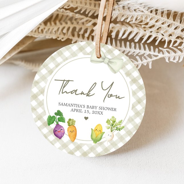 Locally Grown Baby Shower Gåvor Etiketter (Locally Grown Baby Shower Favor Tags)