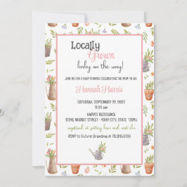 Locally Grown Baby Shower Invitation Inbjudningar