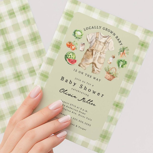 Locally Grown Baby Shower Invitation Inbjudningar (Skapare uppladdad)