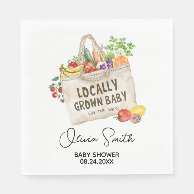 Locally Grown Baby Shower Pappersservett (Framsidan)